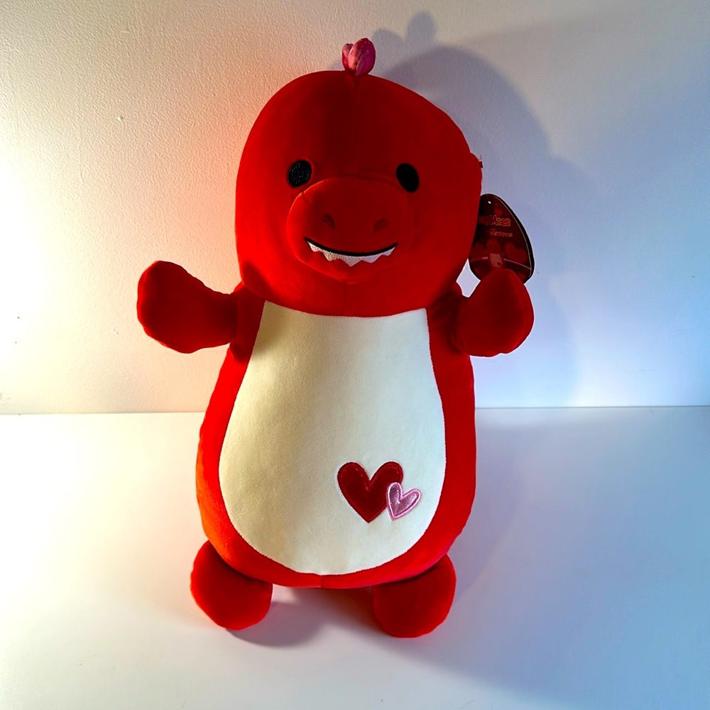 18” Duster Squishmallow hugmee red dinosaur Valentine’s Day 2023 NWT